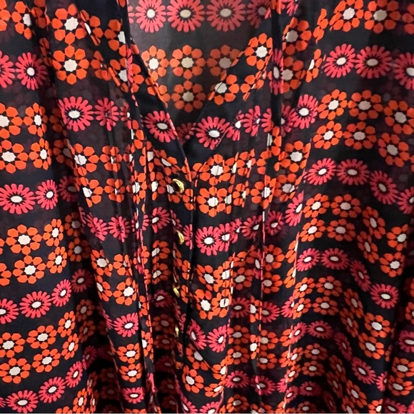 GAP Blouse Large Floral Ruffle Front Workwear Casual Office Long Sleeve - Picture 3 of 7